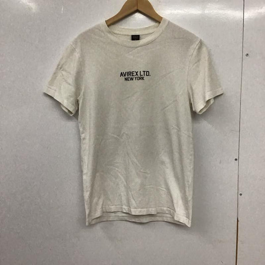 アヴィレックス AVIREX Tシャツ 半袖 半袖カットソー プリントTシャツ クルーネックカットソー M ロゴ、文字 白 / ホワイト / white メンズ USED 古着 中古 10156566