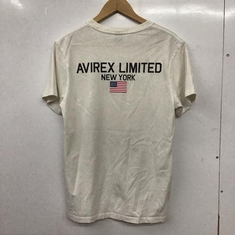 アヴィレックス AVIREX Tシャツ 半袖 半袖カットソー プリントTシャツ クルーネックカットソー M ロゴ、文字 白 / ホワイト / white メンズ USED 古着 中古 10156566
