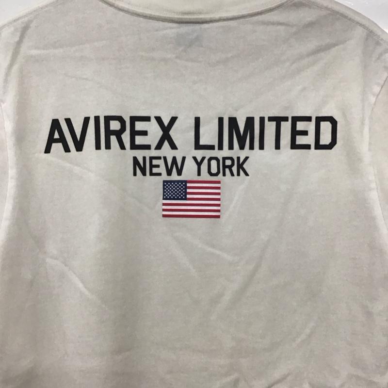 アヴィレックス AVIREX Tシャツ 半袖 半袖カットソー プリントTシャツ クルーネックカットソー M ロゴ、文字 白 / ホワイト / white メンズ USED 古着 中古 10156566