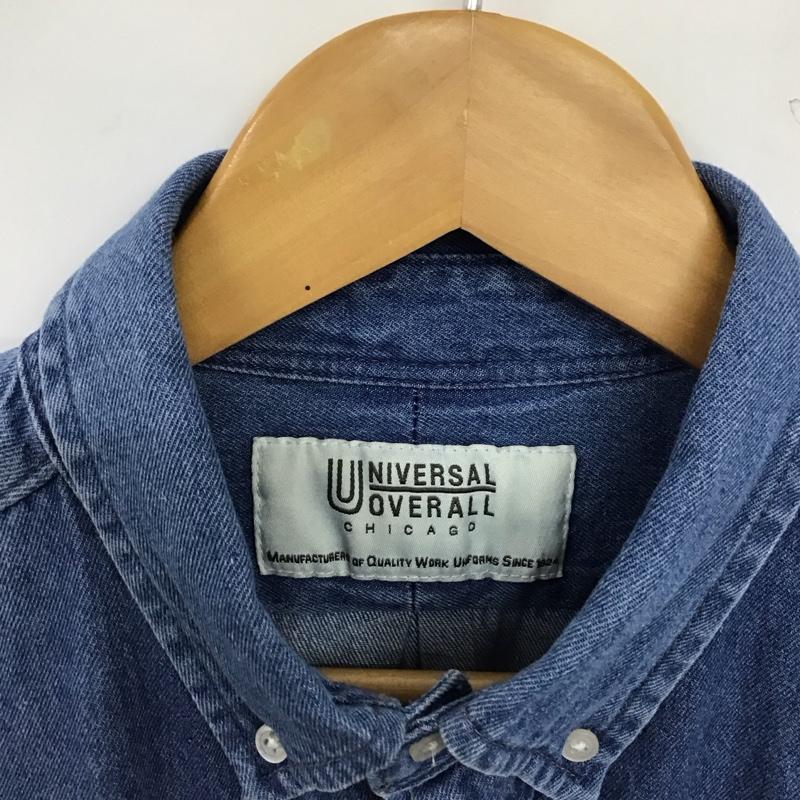 ユニバーサルオーバーオール UNIVERSAL OVERALL シャツ、ブラウス 長袖 長袖シャツ デニムシャツ カラーシャツ L ロゴ、文字 インディゴ / インディゴ / Indigo メンズ USED 古着 中古 10156574