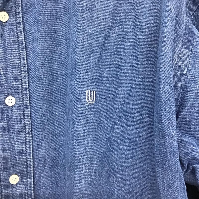 ユニバーサルオーバーオール UNIVERSAL OVERALL シャツ、ブラウス 長袖 長袖シャツ デニムシャツ カラーシャツ L ロゴ、文字 インディゴ / インディゴ / Indigo メンズ USED 古着 中古 10156574