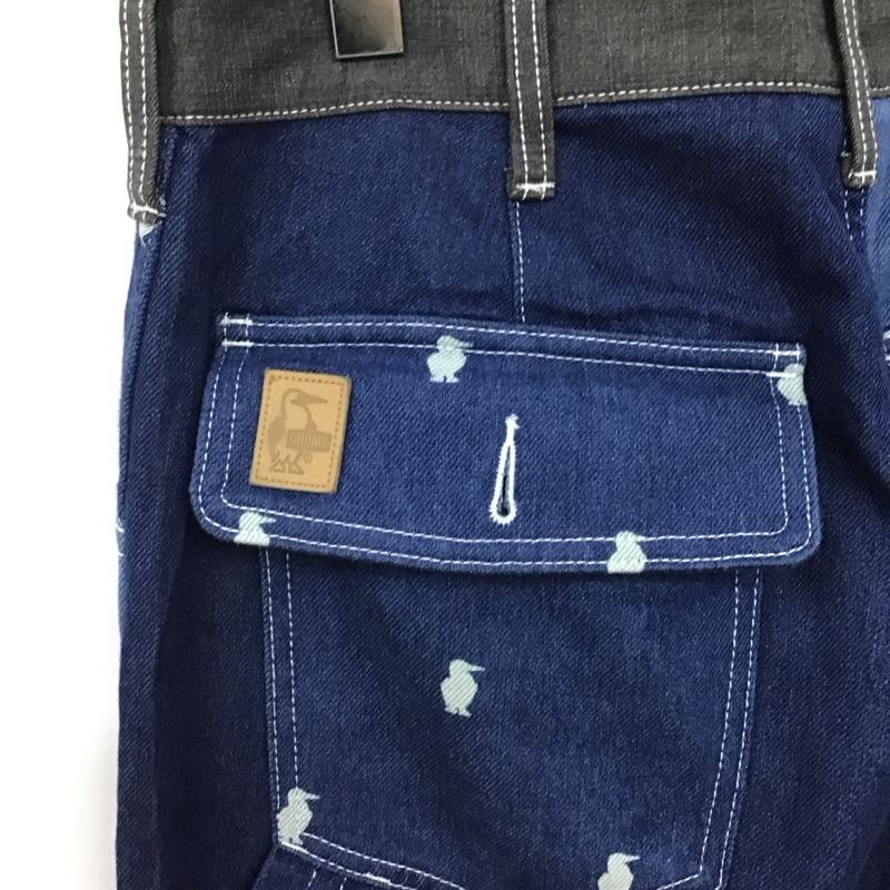 チャムス CHUMS パンツ デニム、ジーンズ デニムパンツ ワイドパンツ カジュアルパンツ M ロゴ、文字 インディゴ / インディゴ / Indigo メンズ USED 古着 中古 10156577