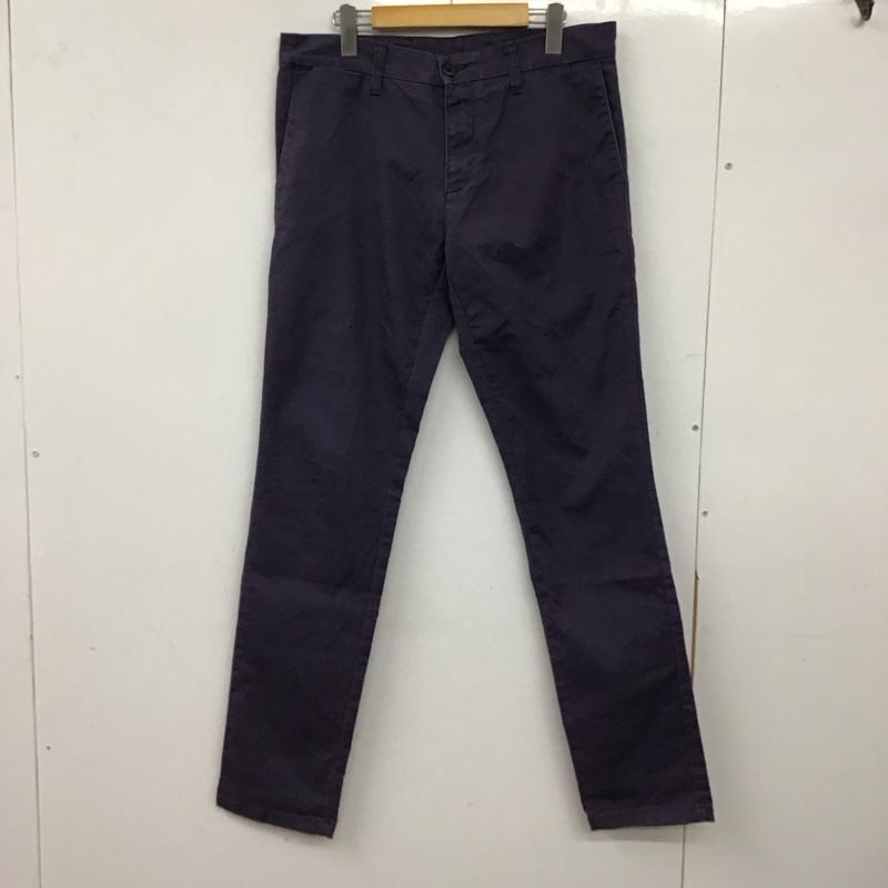 カーハート Carhartt パンツ ワークパンツ、ペインターパンツ ワークパンツ ワイドパンツ カジュアルパンツ ストレッチ 33インチ ロゴ、文字 紺 / ネイビー / navy メンズ USED 古着 中古 10156578