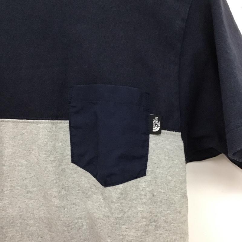 ザノースフェイス THE NORTH FACE Tシャツ 半袖 nt32062 トーンポケットカットソー クルーネックカットソー 半袖カットソー S 無地 灰 / グレー / gray X 紺 / ネイビー / navy メンズ USED 古着 中古 10156580
