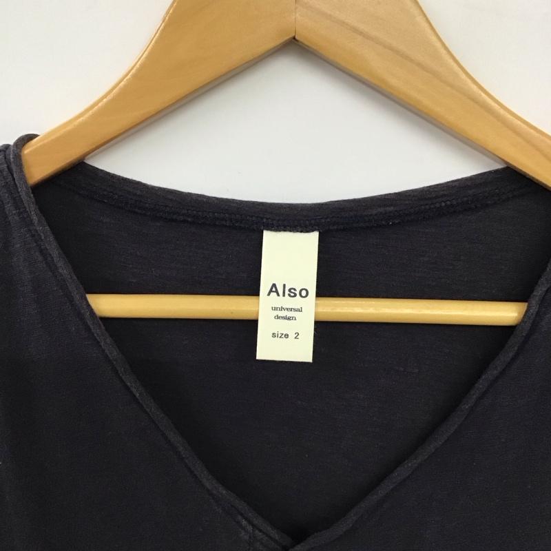 also also カットソー 半袖 半袖カットソー ヘンリーネックカットソー S 無地 紺 / ネイビー / navy メンズ USED 古着 中古 10156583