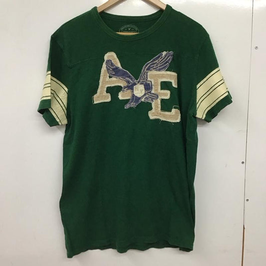 アメリカンイーグル AMERICANEAGLE Tシャツ 半袖 半袖カットソー プリントTシャツ クルーネックカットソー L ロゴ、文字 緑 / グリーン / green メンズ USED 古着 中古 10156586