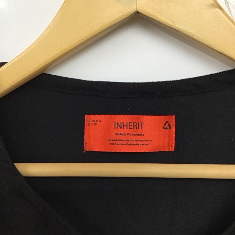 インヘリット INHERIT Tシャツ 半袖 半袖カットソー 無地Tシャツ クルーネックカットソー 無地 黒 / ブラック / black メンズ USED 古着 中古 10156587