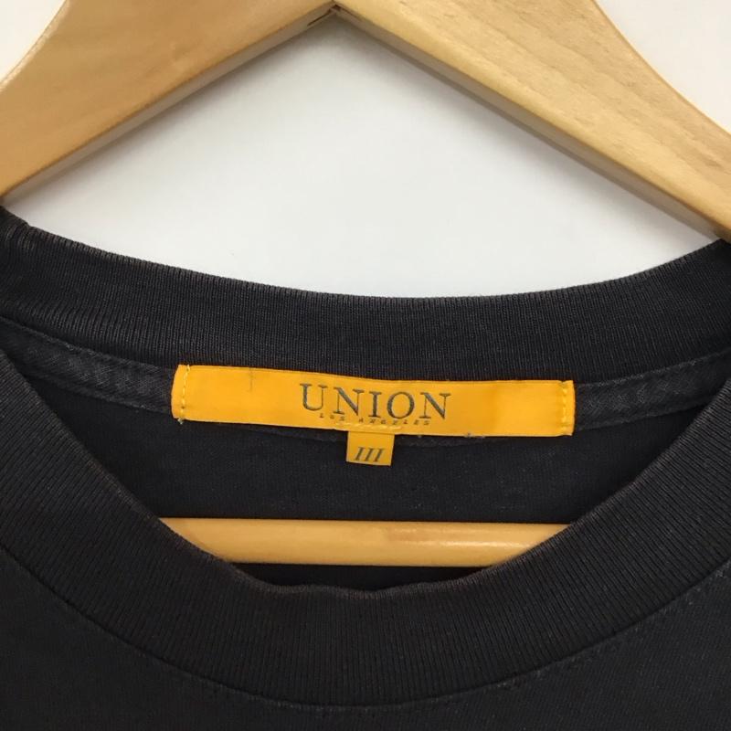 ユニオン UNION Tシャツ 半袖 半袖カットソー プリントTシャツ クルーネックカットソー 3 プリント ダークグレー / ダークグレー / メンズ USED 古着 中古 10156591