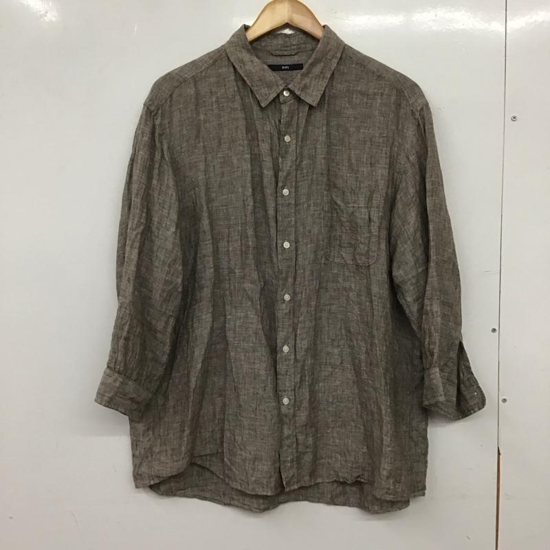 シップス SHIPS シャツ、ブラウス 七分袖 長袖シャツ 無地シャツ カラーシャツ XL 無地 茶 / ブラウン / brown メンズ USED 古着 中古 10156600