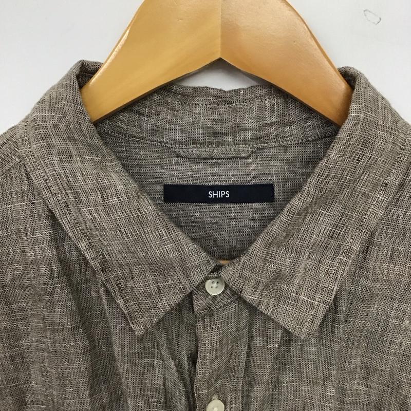 シップス SHIPS シャツ、ブラウス 七分袖 長袖シャツ 無地シャツ カラーシャツ XL 無地 茶 / ブラウン / brown メンズ USED 古着 中古 10156600