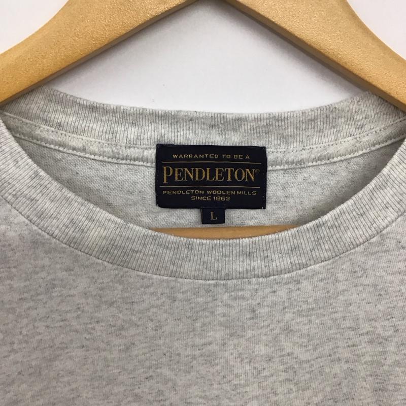 ペンドルトン PENDLETON Tシャツ 半袖 半袖カットソー プリントTシャツ クルーネックカットソー L ロゴ、文字 灰 / グレー / gray メンズ USED 古着 中古 10156604