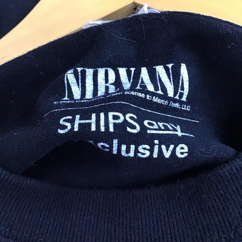 シップス SHIPS Tシャツ 半袖 半袖カットソー プリントTシャツ クルーネックカットソー XL プリント 黒 / ブラック / black メンズ USED 古着 中古 10156605