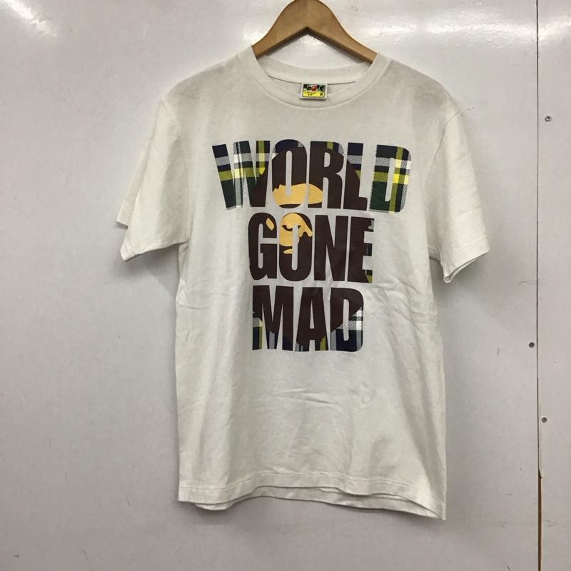 ベイプ BAPE Tシャツ 半袖 半袖カットソー プリントTシャツ クルーネックカットソー M プリント 白 / ホワイト / white メンズ USED 古着 中古 10156613