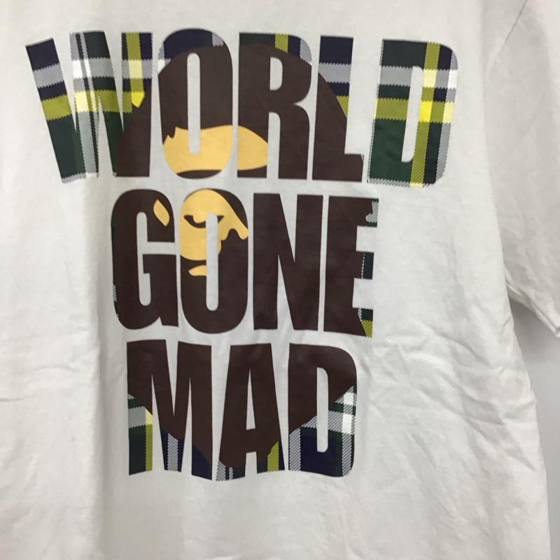 ベイプ BAPE Tシャツ 半袖 半袖カットソー プリントTシャツ クルーネックカットソー M プリント 白 / ホワイト / white メンズ USED 古着 中古 10156613