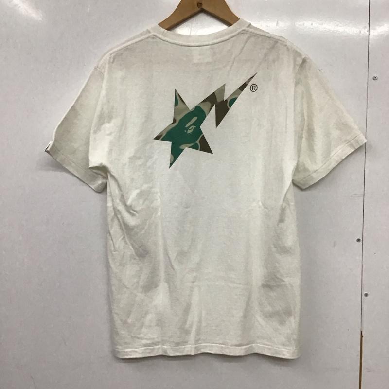 ベイプ BAPE Tシャツ 半袖 半袖カットソー プリントTシャツ クルーネックカットソー M ロゴ、文字 白 / ホワイト / white メンズ USED 古着 中古 10156614