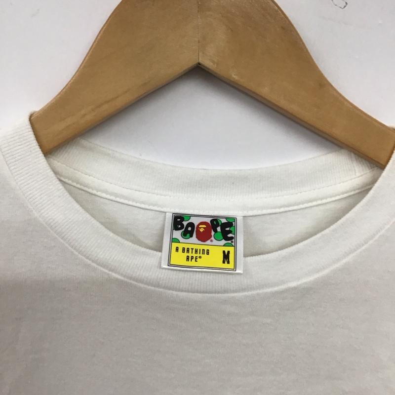 ベイプ BAPE Tシャツ 半袖 半袖カットソー プリントTシャツ クルーネックカットソー M ロゴ、文字 白 / ホワイト / white メンズ USED 古着 中古 10156614