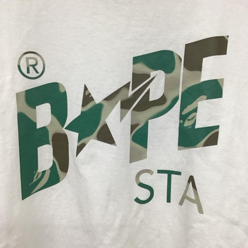 ベイプ BAPE Tシャツ 半袖 半袖カットソー プリントTシャツ クルーネックカットソー M ロゴ、文字 白 / ホワイト / white メンズ USED 古着 中古 10156614