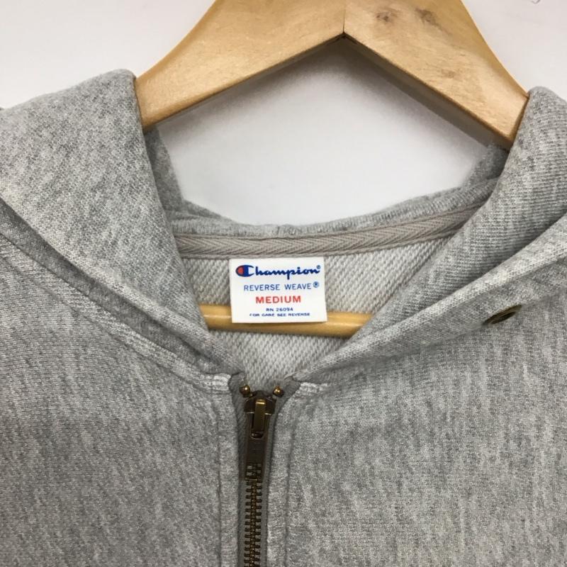 チャンピオン Champion パーカー 長袖 ジップアップパーカー 長袖パーカー カジュアルジャケット M 無地 灰 / グレー / gray メンズ USED 古着 中古 10156617