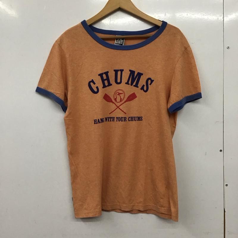 チャムス CHUMS Tシャツ 半袖 半袖カットソー プリントTシャツ クルーネックカットソー S ロゴ、文字 橙 / オレンジ / orange メンズ USED 古着 中古 10156619