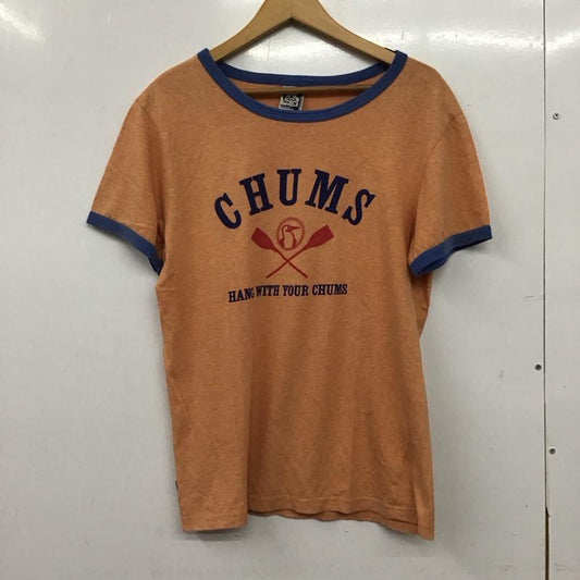 チャムス CHUMS Tシャツ 半袖 半袖カットソー プリントTシャツ クルーネックカットソー S ロゴ、文字 橙 / オレンジ / orange メンズ USED 古着 中古 10156619