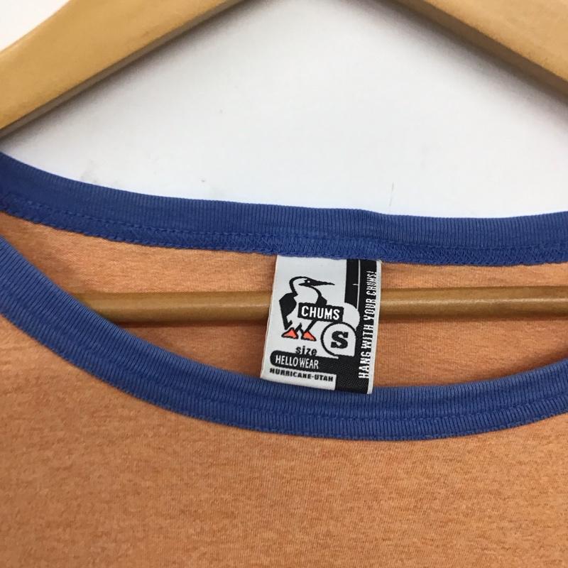 チャムス CHUMS Tシャツ 半袖 半袖カットソー プリントTシャツ クルーネックカットソー S ロゴ、文字 橙 / オレンジ / orange メンズ USED 古着 中古 10156619