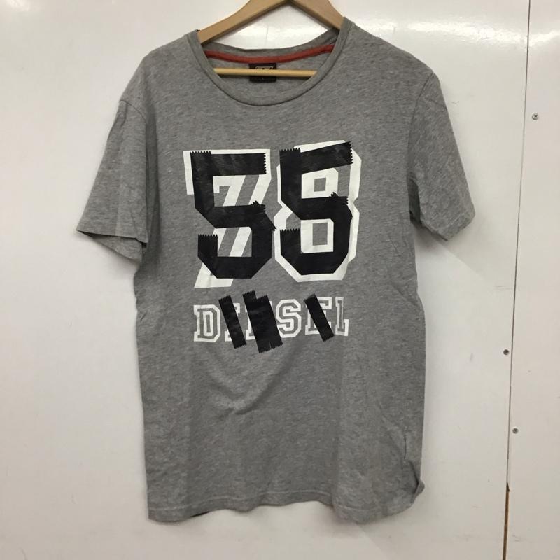 フィフティーファイブディーエスエル 55DSL Tシャツ 半袖 半袖カットソー プリントTシャツ クルーネックカットソー L ロゴ、文字 灰 / グレー / gray メンズ USED 古着 中古 10156620