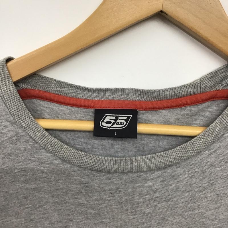 フィフティーファイブディーエスエル 55DSL Tシャツ 半袖 半袖カットソー プリントTシャツ クルーネックカットソー L ロゴ、文字 灰 / グレー / gray メンズ USED 古着 中古 10156620