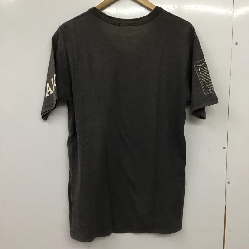 エーグル AIGLE Tシャツ 半袖 半袖カットソー プリントTシャツ クルーネックカットソー ロゴ、文字 ダークグレー / ダークグレー / メンズ USED 古着 中古 10156623