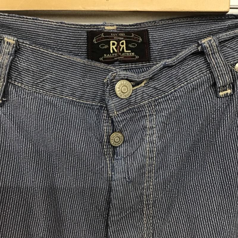 ダブルアールエル ラルフローレン RRL RALPH LAUREN パンツ デニム、ジーンズ ワイドパンツ カジュアルパンツ ワークパンツ ストレッチ 33インチ ロゴ、文字 インディゴ / インディゴ / Indigo メンズ USED 古着 中古 10156624