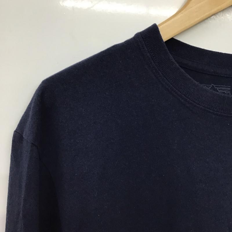 パタゴニア patagonia カットソー 長袖 長袖カットソー プリントカットソー クルーネック M ロゴ、文字 紺 / ネイビー / navy メンズ USED 古着 中古 10156628