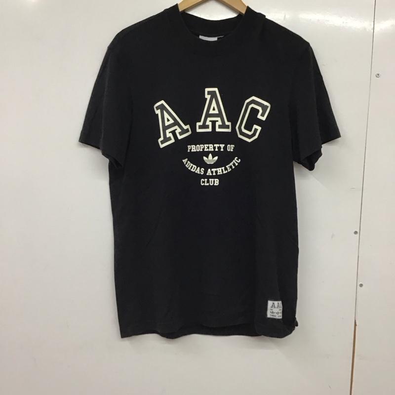 アディダス adidas Tシャツ 半袖 半袖カットソー プリントTシャツ クルーネックカットソー ロゴ、文字 黒 / ブラック / black メンズ USED 古着 中古 10156629