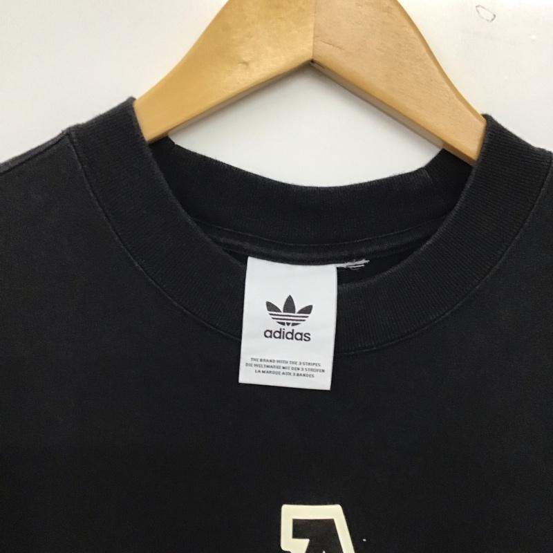 アディダス adidas Tシャツ 半袖 半袖カットソー プリントTシャツ クルーネックカットソー ロゴ、文字 黒 / ブラック / black メンズ USED 古着 中古 10156629
