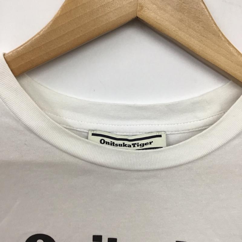 オニツカタイガー ONITSUKA TIGER Tシャツ 半袖 半袖カットソー プリントTシャツ クルーネックカットソー S ロゴ、文字 白 / ホワイト / white メンズ USED 古着 中古 10156633