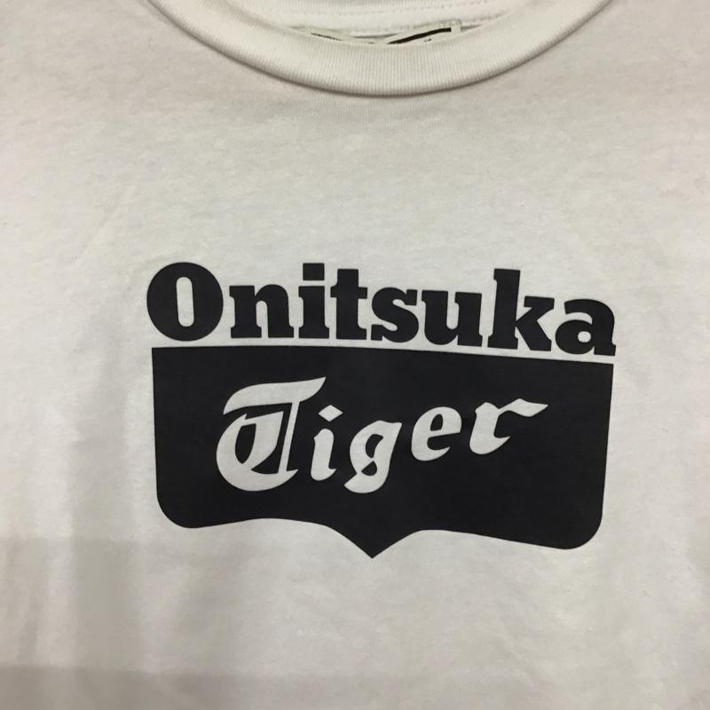 オニツカタイガー ONITSUKA TIGER Tシャツ 半袖 半袖カットソー プリントTシャツ クルーネックカットソー S ロゴ、文字 白 / ホワイト / white メンズ USED 古着 中古 10156633