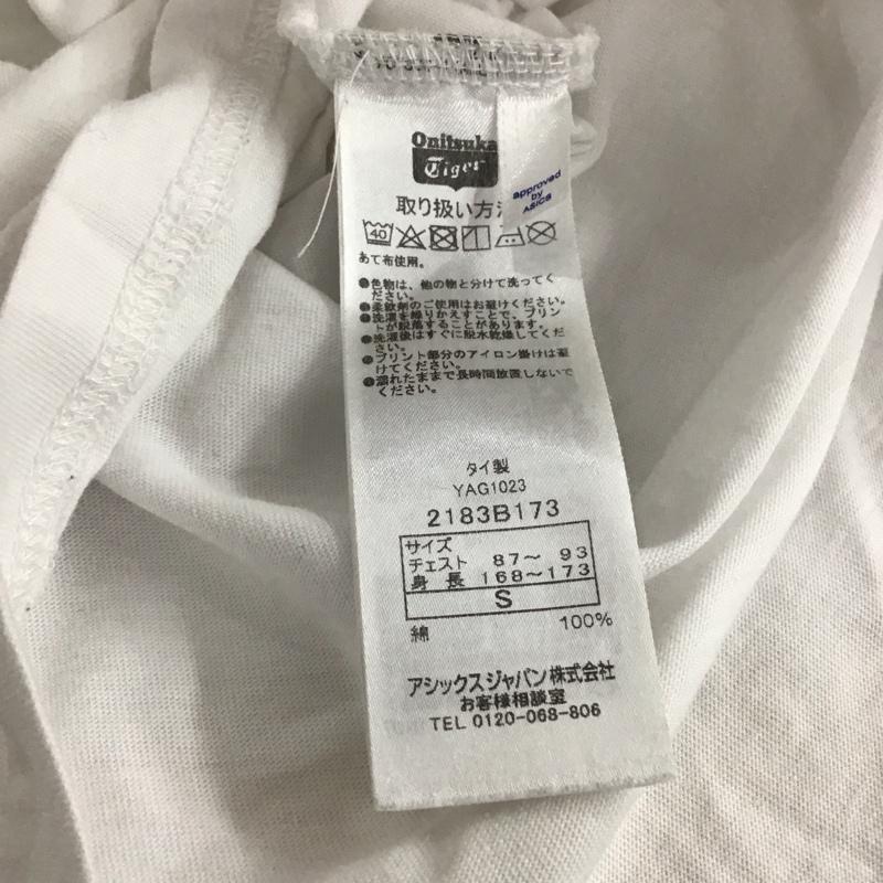 オニツカタイガー ONITSUKA TIGER Tシャツ 半袖 半袖カットソー プリントTシャツ クルーネックカットソー S ロゴ、文字 白 / ホワイト / white メンズ USED 古着 中古 10156633
