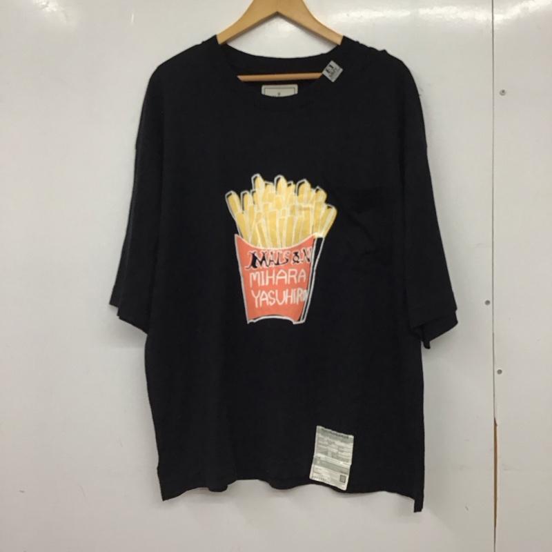 メゾンミハラヤスヒロ Maison MIHARA YASUHIRO Tシャツ 半袖 半袖カットソー プリントTシャツ クルーネックカットソー 48 プリント 黒 / ブラック / black メンズ USED 古着 中古 10156636