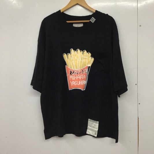 メゾンミハラヤスヒロ Maison MIHARA YASUHIRO Tシャツ 半袖 半袖カットソー プリントTシャツ クルーネックカットソー 48 プリント 黒 / ブラック / black メンズ USED 古着 中古 10156636