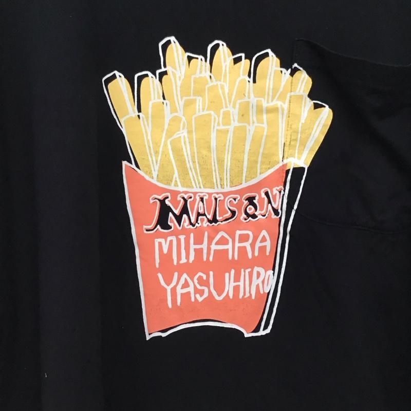 メゾンミハラヤスヒロ Maison MIHARA YASUHIRO Tシャツ 半袖 半袖カットソー プリントTシャツ クルーネックカットソー 48 プリント 黒 / ブラック / black メンズ USED 古着 中古 10156636