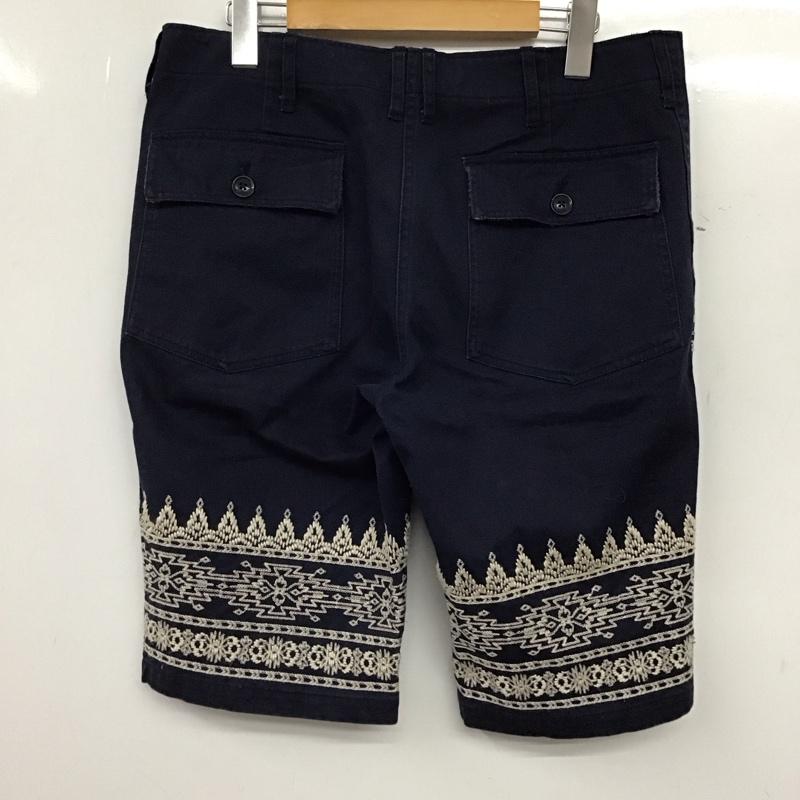 スラップショット SLAP SHOT パンツ ショートパンツ ショートパンツ ハーフパンツ カジュアルパンツ 30インチ 刺繍 紺 / ネイビー / navy メンズ USED 古着 中古 10156640