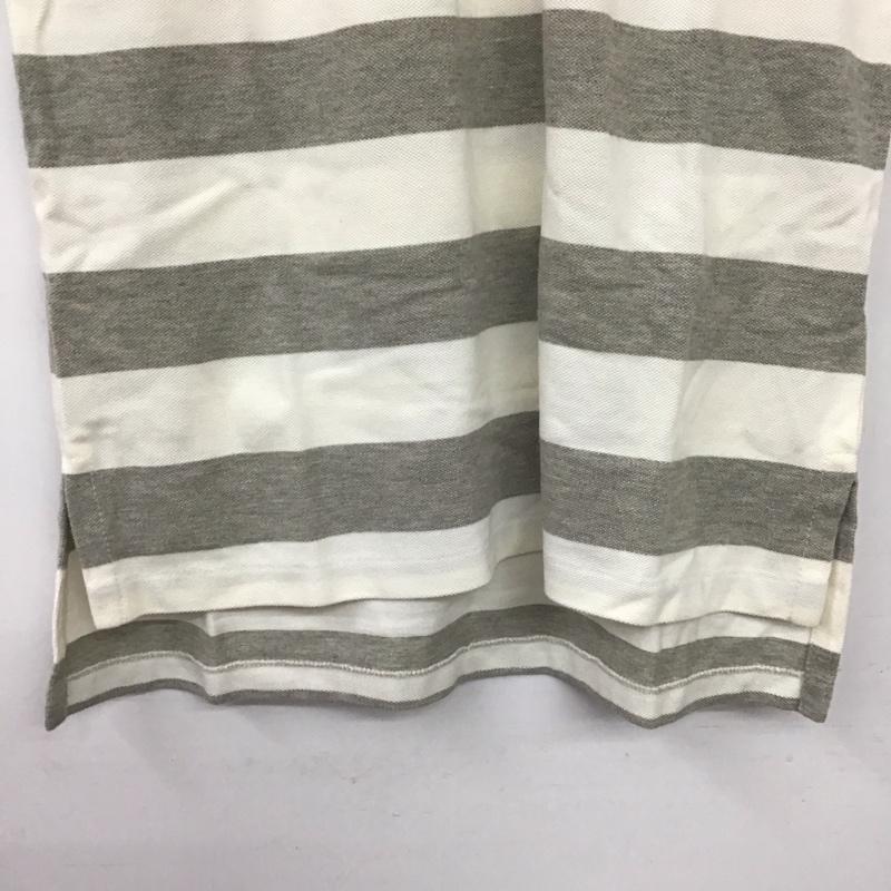 ポロバイラルフローレン Polo by RALPH LAUREN ポロシャツ 半袖 半袖ポロシャツ カラーシャツ 半袖カットソー M ロゴ、文字 白 / ホワイト / white X 灰 / グレー / gray メンズ USED 古着 中古 10156644