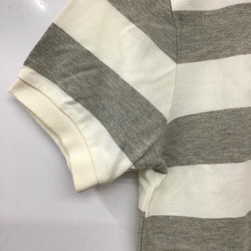 ポロバイラルフローレン Polo by RALPH LAUREN ポロシャツ 半袖 半袖ポロシャツ カラーシャツ 半袖カットソー M ロゴ、文字 白 / ホワイト / white X 灰 / グレー / gray メンズ USED 古着 中古 10156644