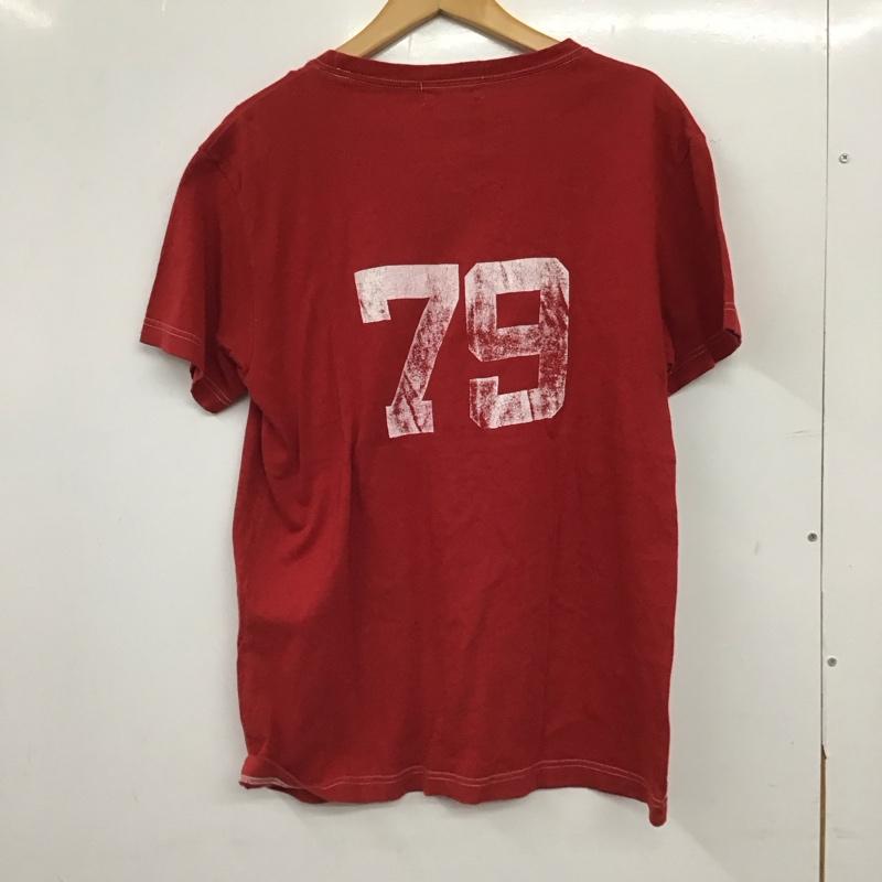 ジェイクルー J.CREW Tシャツ 半袖 半袖カットソー プリントTシャツ クルーネックカットソー S ロゴ、文字 赤 / レッド / red メンズ USED 古着 中古 10156646