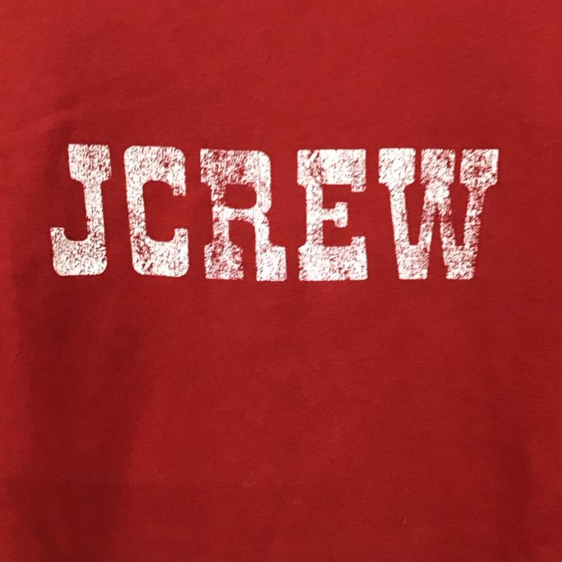 ジェイクルー J.CREW Tシャツ 半袖 半袖カットソー プリントTシャツ クルーネックカットソー S ロゴ、文字 赤 / レッド / red メンズ USED 古着 中古 10156646
