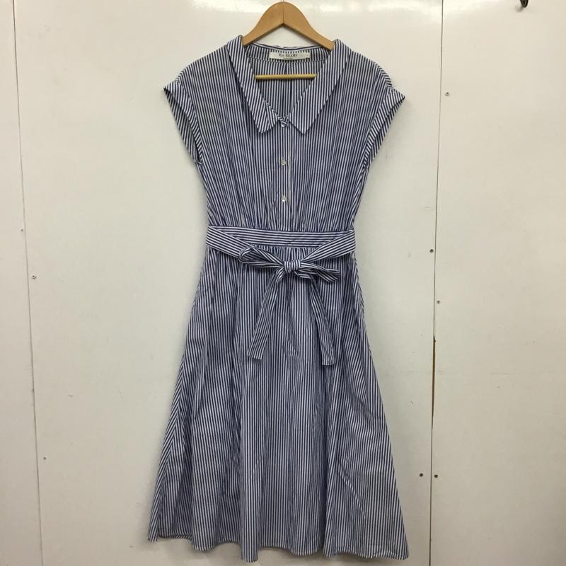 レイビームス Ray BEAMS ワンピース ロングスカート ストライプ 白 / ホワイト / white X 青 / ブルー / blue レディース USED 古着 中古 10156650