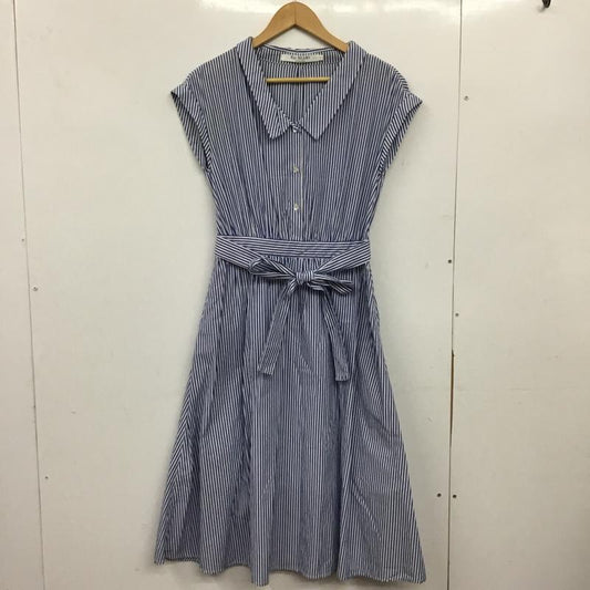 レイビームス Ray BEAMS ワンピース ロングスカート ストライプ 白 / ホワイト / white X 青 / ブルー / blue レディース USED 古着 中古 10156650