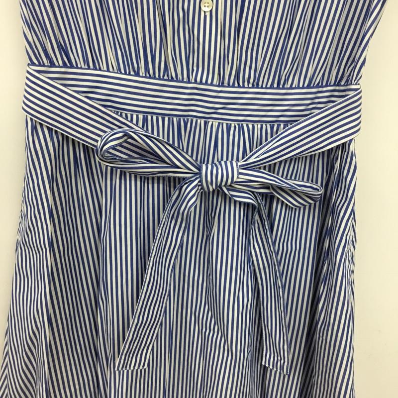 レイビームス Ray BEAMS ワンピース ロングスカート ストライプ 白 / ホワイト / white X 青 / ブルー / blue レディース USED 古着 中古 10156650