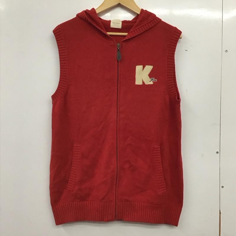 カールヘルム KARLHELMUT ベスト ベスト ジップアップニットベスト ノースリーブ M ロゴ、文字 赤 / レッド / red メンズ USED 古着 中古 10156654