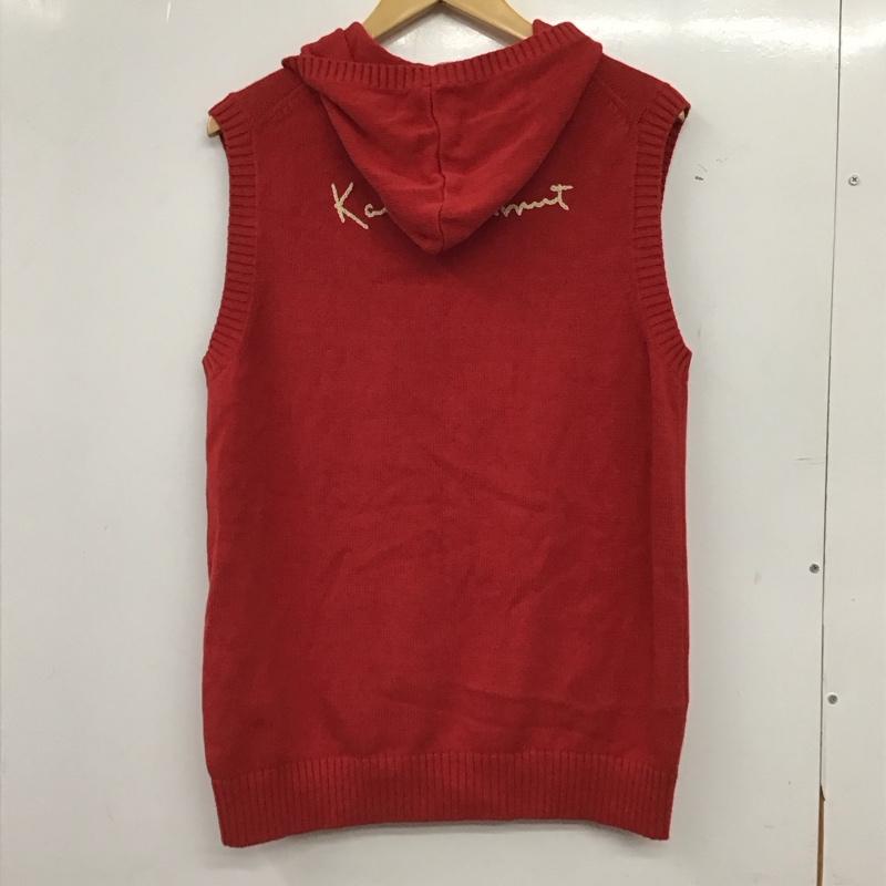 カールヘルム KARLHELMUT ベスト ベスト ジップアップニットベスト ノースリーブ M ロゴ、文字 赤 / レッド / red メンズ USED 古着 中古 10156654
