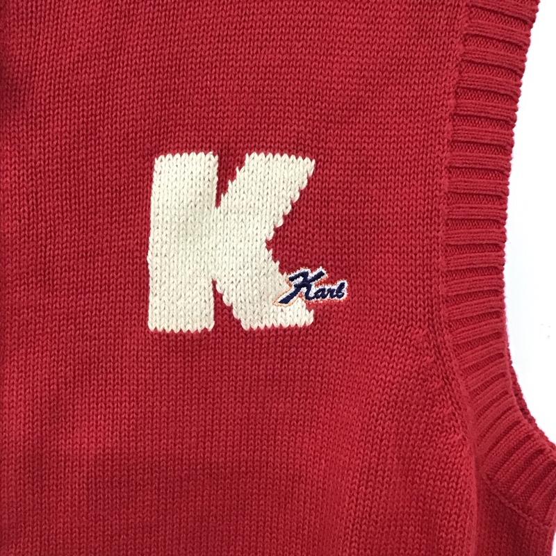 カールヘルム KARLHELMUT ベスト ベスト ジップアップニットベスト ノースリーブ M ロゴ、文字 赤 / レッド / red メンズ USED 古着 中古 10156654