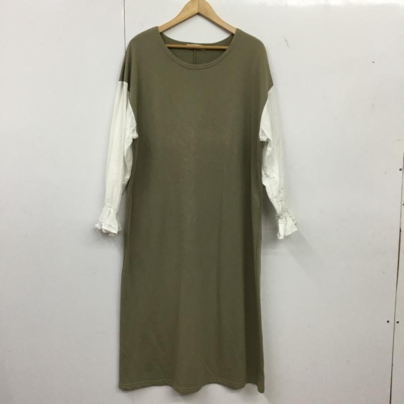 フィフス fifth ワンピース ロングスカート 無地 白 / ホワイト / white X カーキ / カーキ / khaki レディース USED 古着 中古 10156655